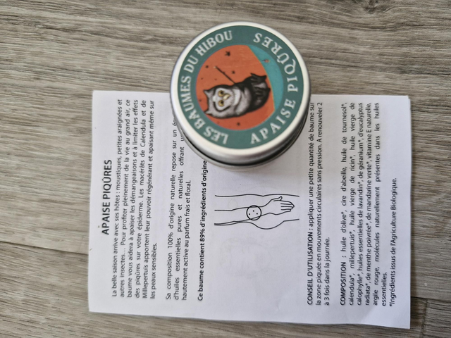 Baume Apaise les piqûres d'insectes