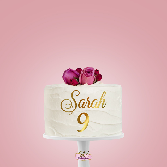 Face topper prénom et âge personnalisé  en papier cartonné miroir 