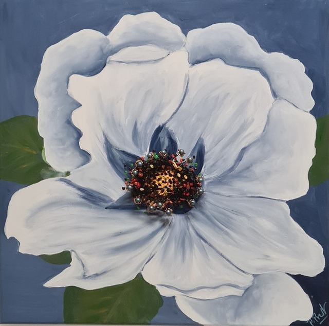 Le pavot bleu 60x60cm