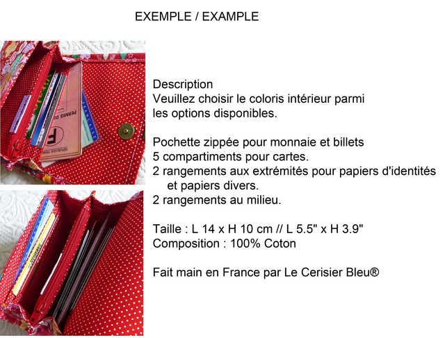 Portefeuille court à fermoir "Ayana" rose
