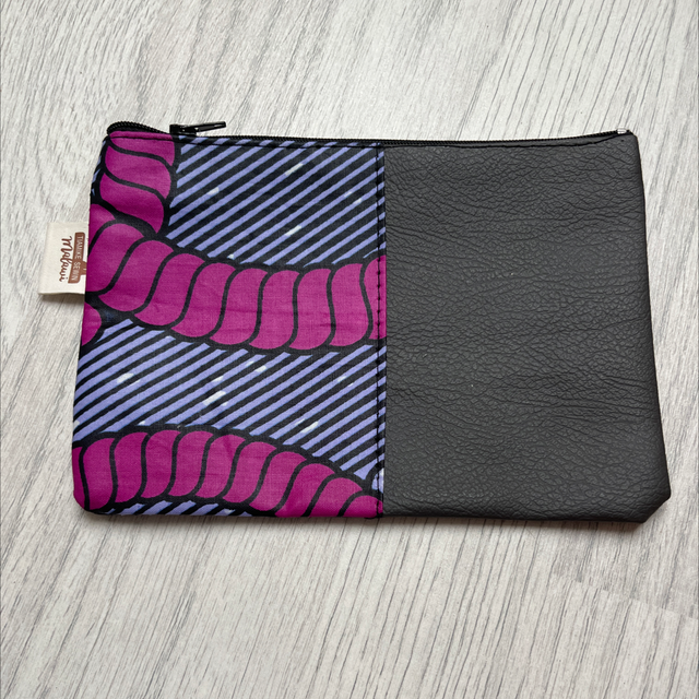 Leather purple rope purse
