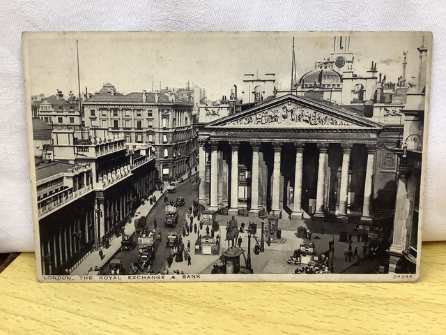 London The Royal Exchange &amp; Bank -Photochrom Co. Ltd. Vintage Postcard No.54644 Our Ref No. A77 £2.85