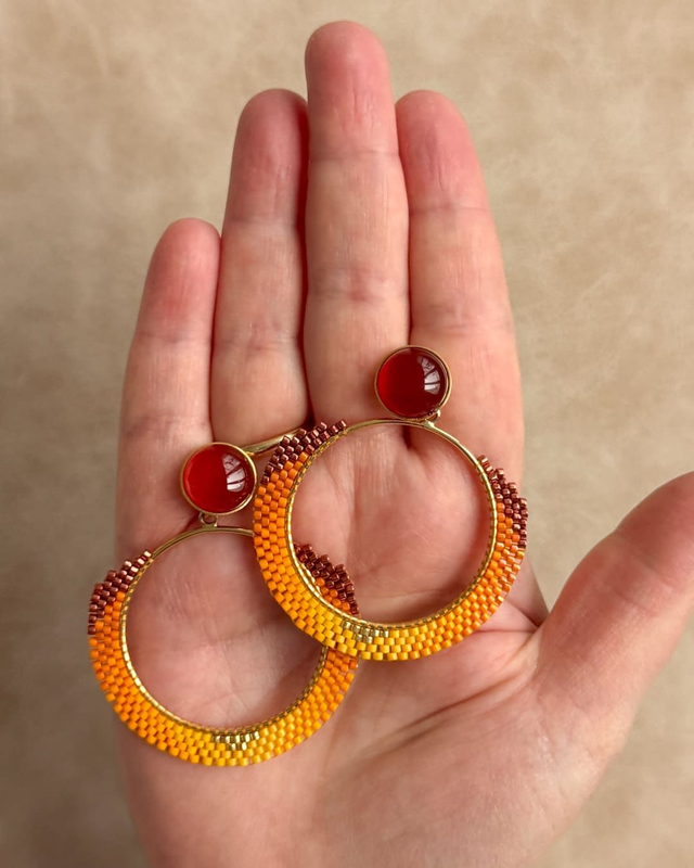 Braises - Boucles d'oreilles tissées main