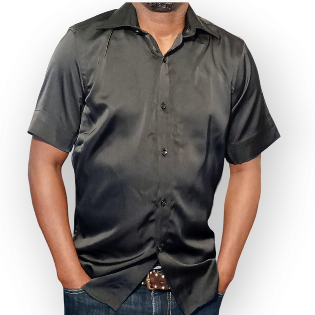 Silk Black Male Shirt 