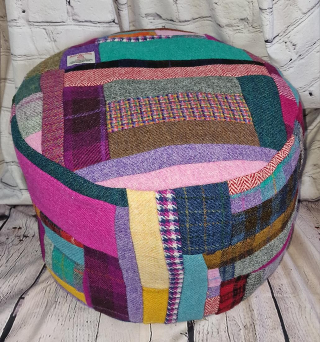 Harris Tweed Patchwork Pouffee
