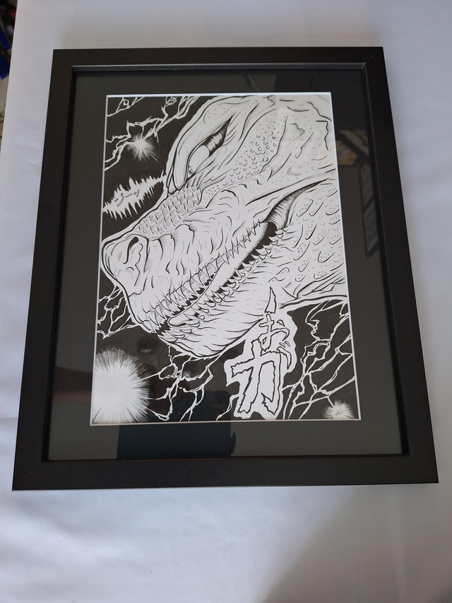 Original Artwork - Godzilla Ink Drawing