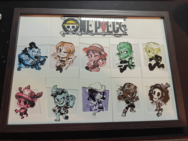 Marque‑page One Piece et cadre de présentation A4