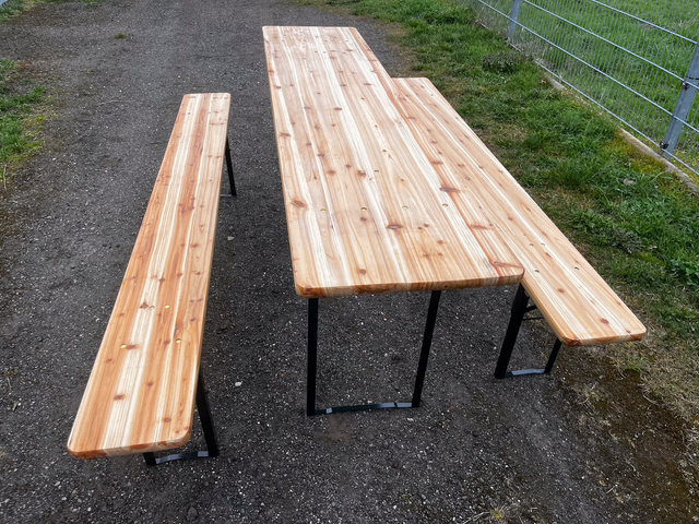 Bierzeltgarnitur Holz - Groß 220cm