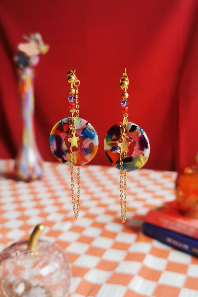 Boucles d'oreilles Originales Multicolores
