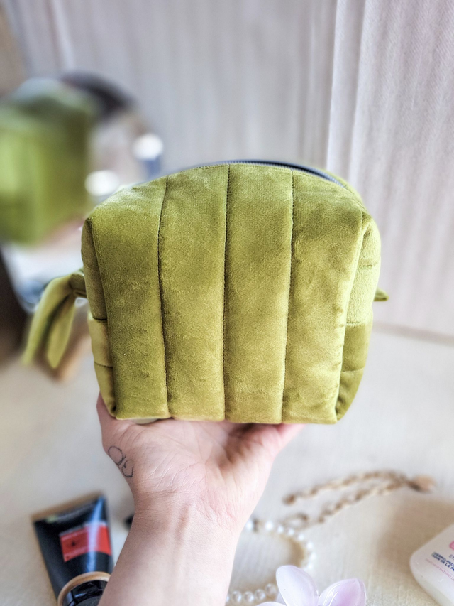 Petite Trousse de toilette - Velours vert