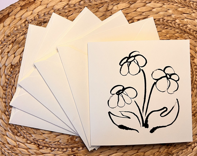 ‘Flowers from me to you’ Greeting Cards x 5 pack