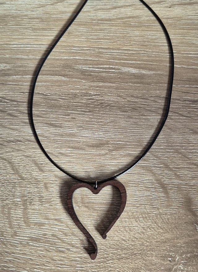 Heart Wooden Necklace  