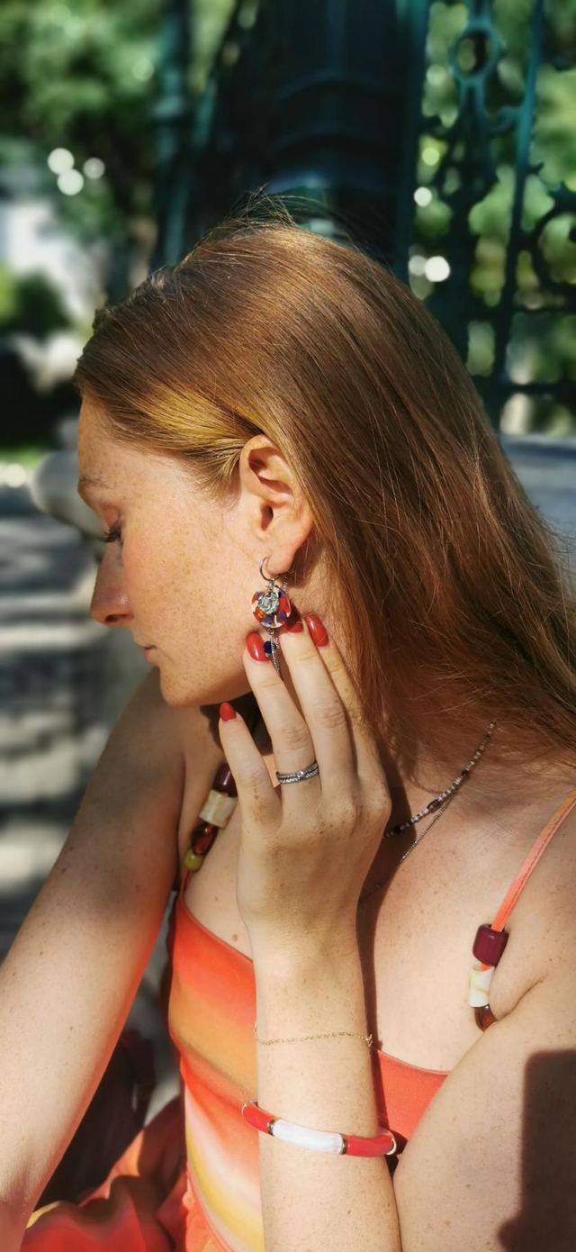 Boucles d'oreilles Asymétriques Multicolores