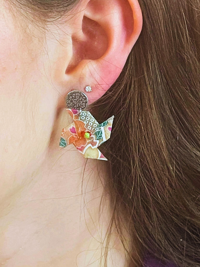 Boucles d’oreilles « Moulins en Papier Japonais » 