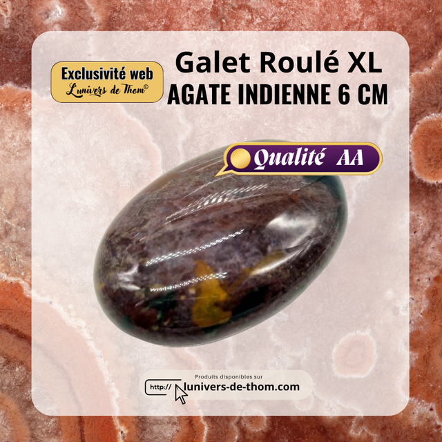 Galet Roulé XL Agate Indienne 6cm