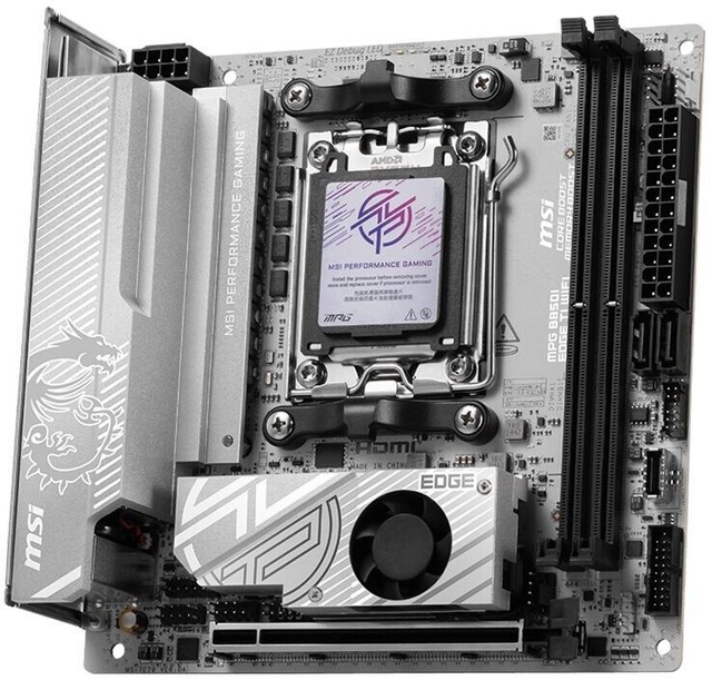 02.2.0119 – Scheda Madre MSI MPG B850I EDGE TI WIFI – Mini‑ITX compatta nero/argento con WiFi 7 per Ryzen 7000/8000/9000