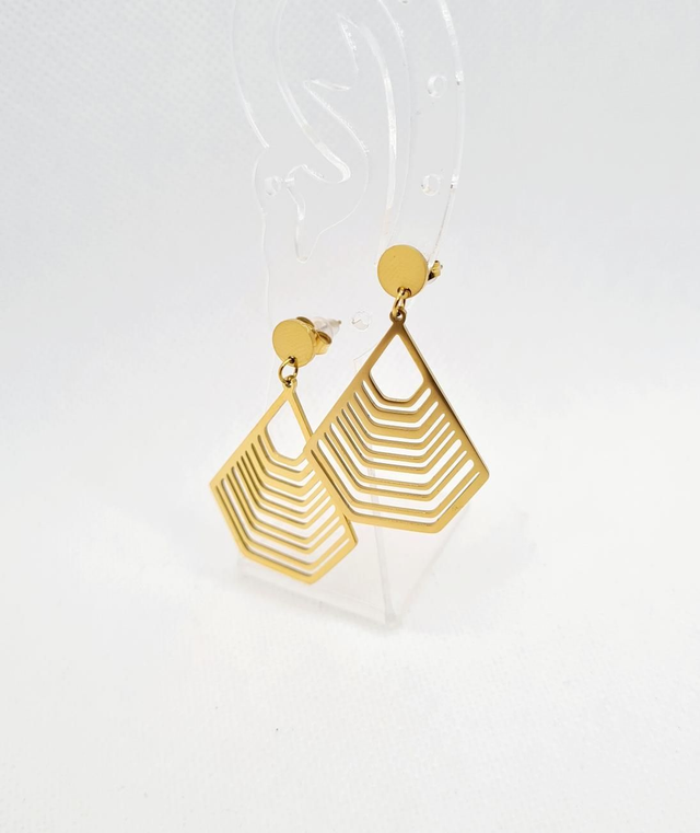 Clous d'oreilles "Trina" en acier inoxydable or 
