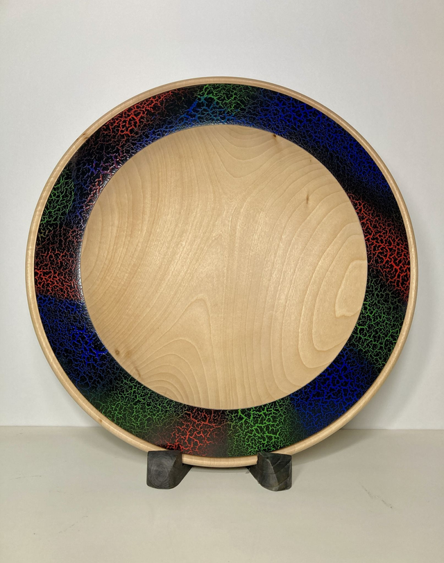 multi coloured crackle effect bowl