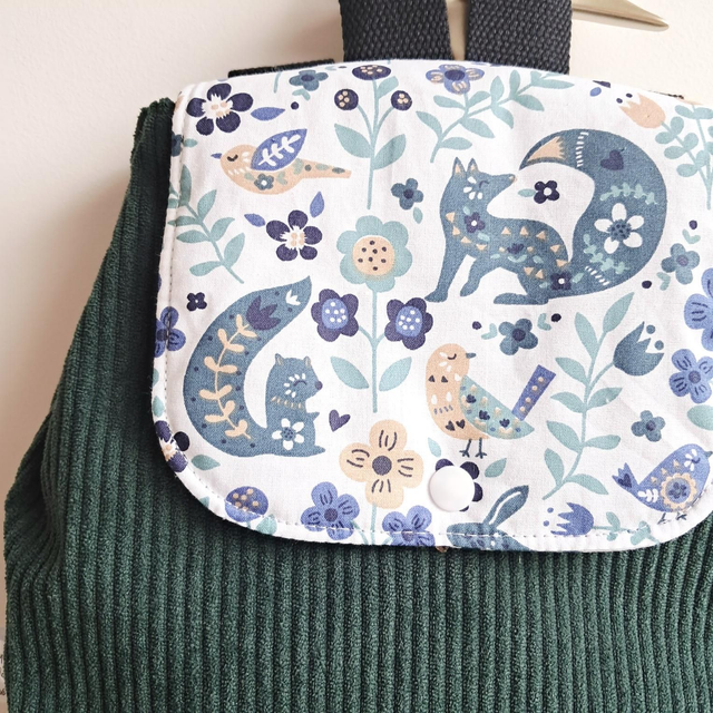 Sac à dos enfant "animaux de la forêt fleuris"