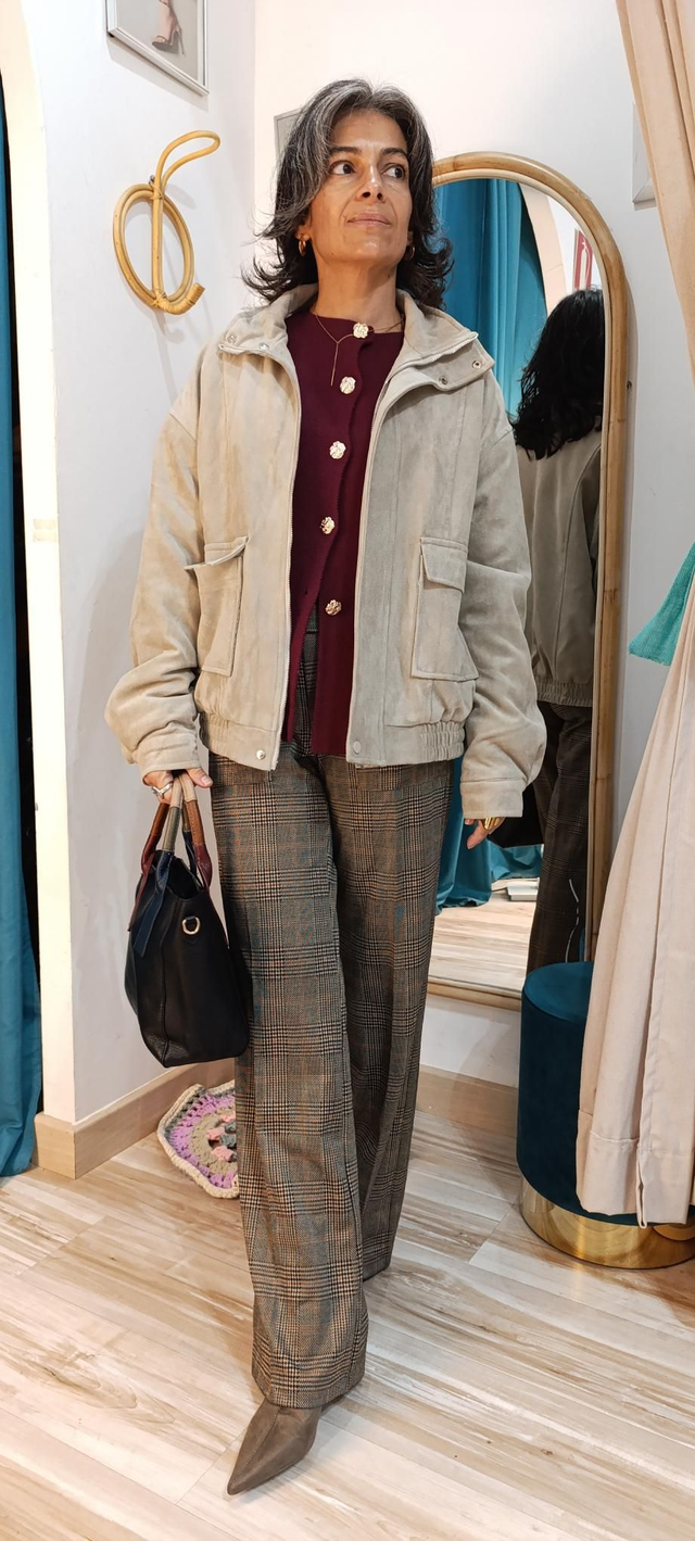 Chaquetón simil ante beige interior borreguito