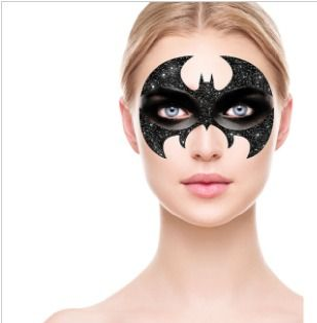 CARNEVALE , TATOO VISO GLITTER PIPISTRELLA 