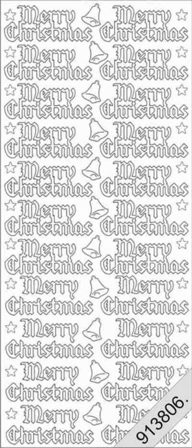 Merry Christmas transparant glitter goud (09538)