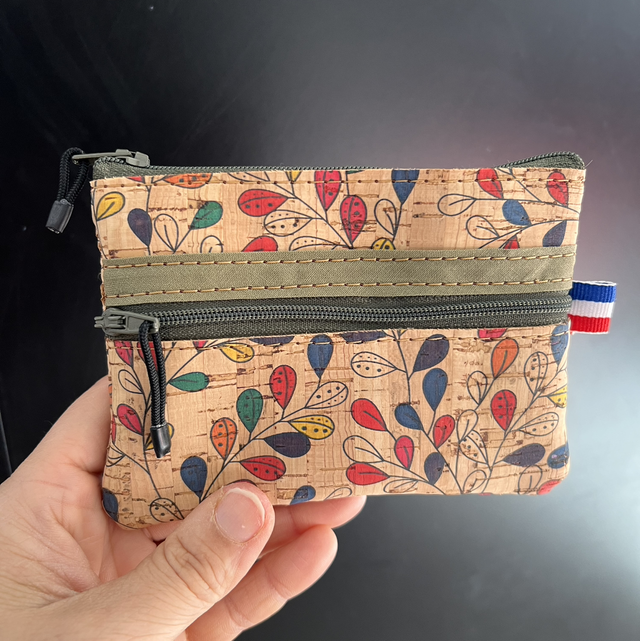 Porte monnaie deux poches « Flowers »