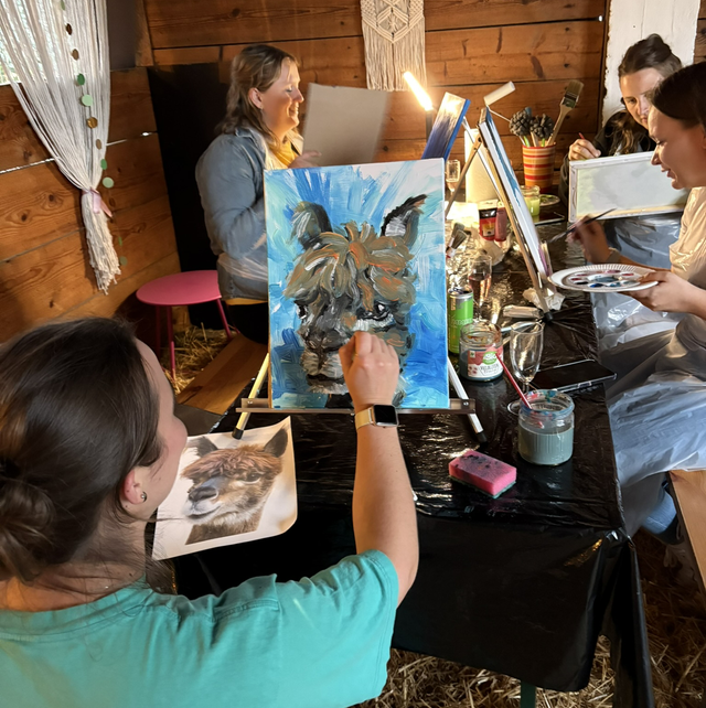 Paint & Drink bei Alpakas - Für Gruppen, Teams, JGA