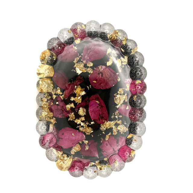 Bouboules vide poche pétales de rose, feuille d’or 