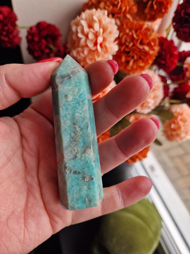 Amazonite and Smokey quartz tower