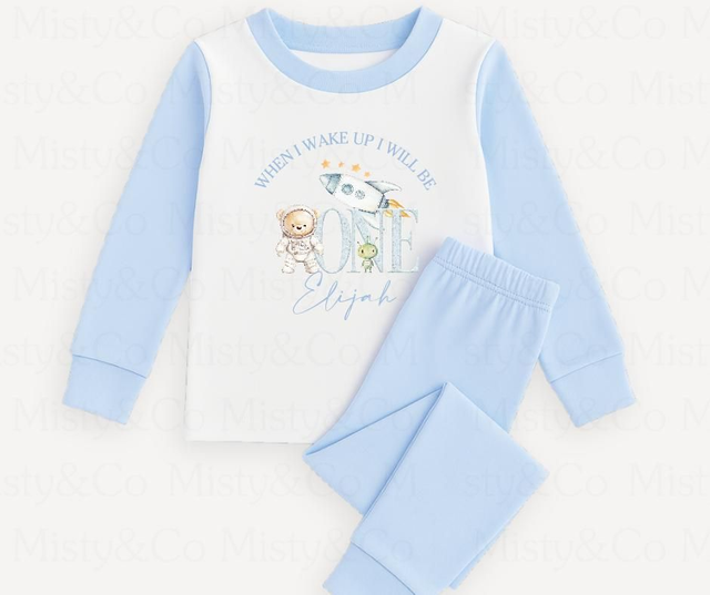 Personalised space bear pj's 