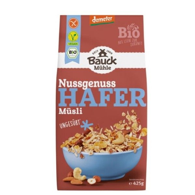 Bauck Mühle Hafer Müsli Nussgenuss 425g Packung