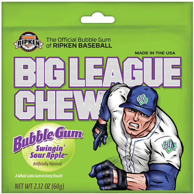 Big League Chew Bubblegum Swingin&#039; Sour Apple (60g)