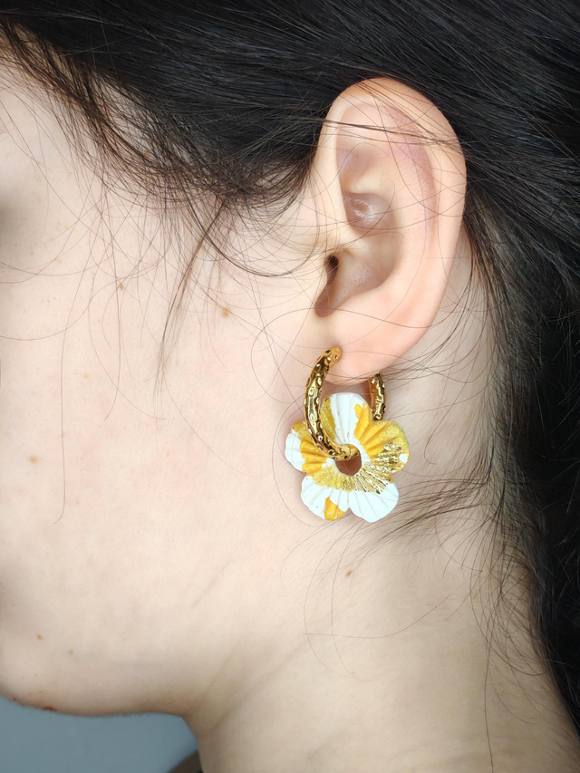 Choupettes Ilena réversibles blanc dorées