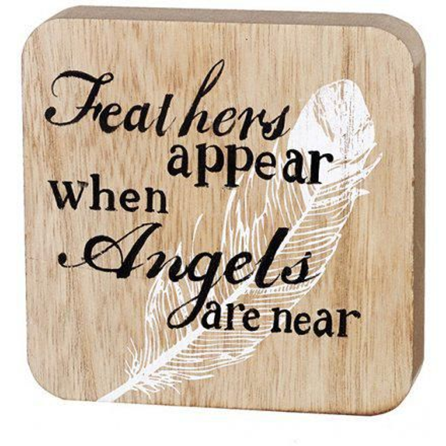 Wooden Angel Plaque 10cm 