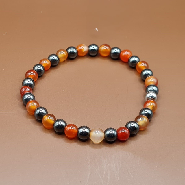 Bracelet Cornaline – hématite
