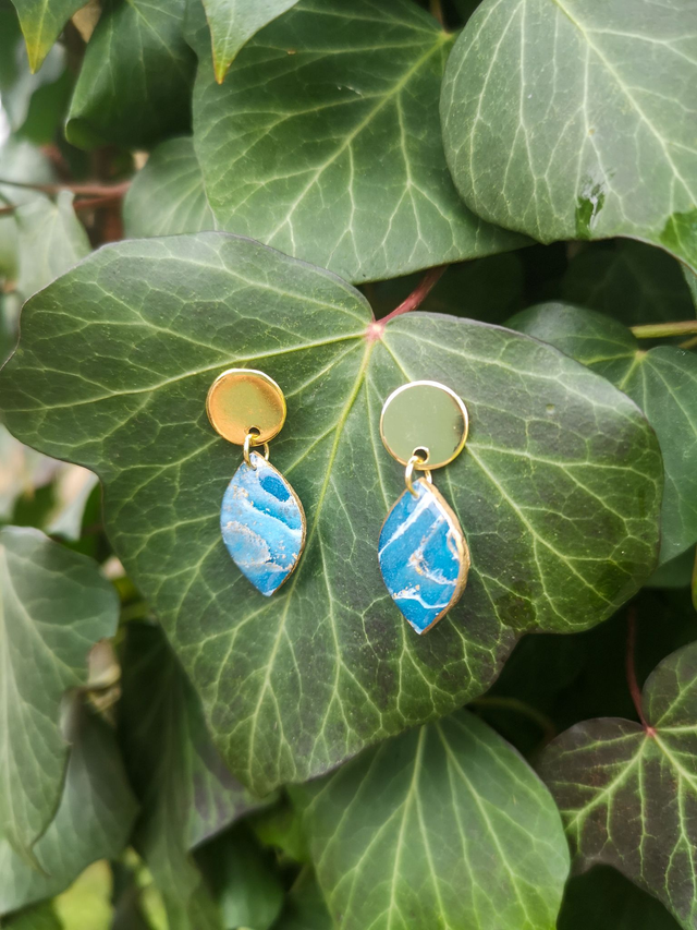 Collection Les Pierres Agate Azur - Boucles d'oreilles Vally