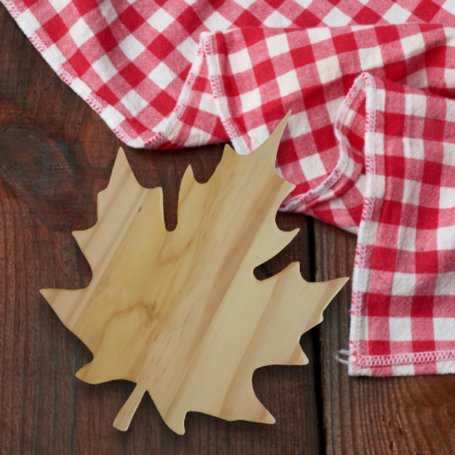 Dessous de plat en bois feuille d'érable