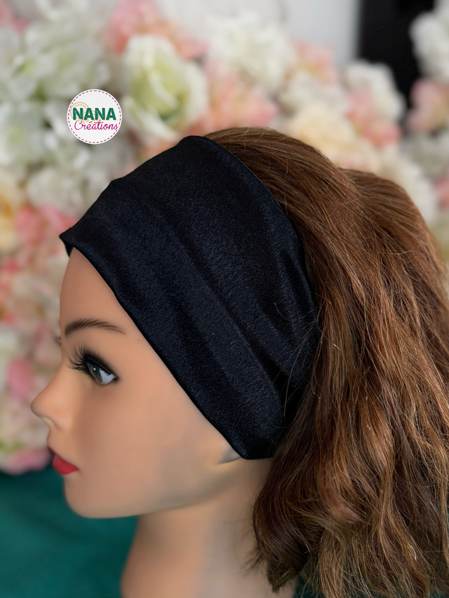 Bandeau Satin - Ébène – Fait main