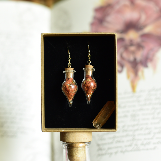 boucles d’oreilles fioles gold dagga