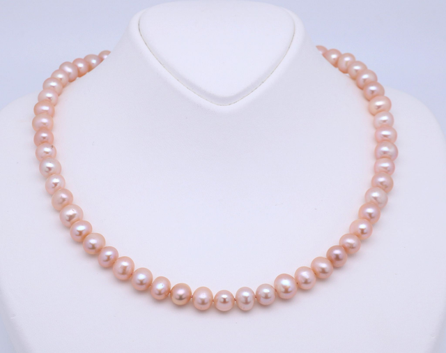 Süßwasserperlenkette in zartem Rosé – Claudia