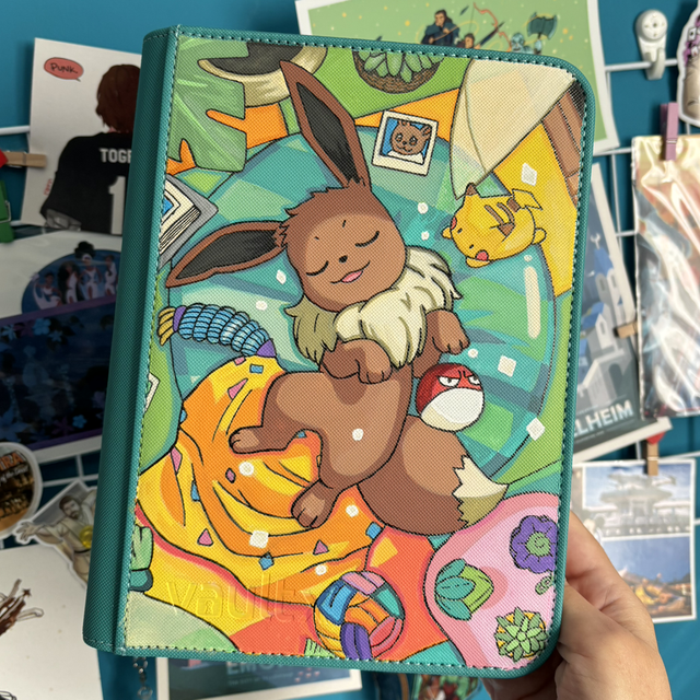 Eevee Full Art Hand Painted 4 Pocket Binder