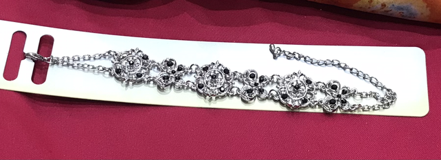 Black- Silver Coloured Bracelet- BRA32