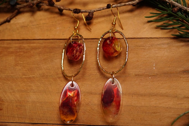 Boucles d'oreilles - Les givrées - Rouge
