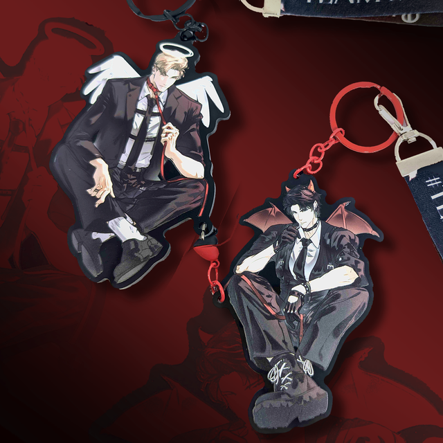 ANGE-DEMON LINKED KEYCHAIN