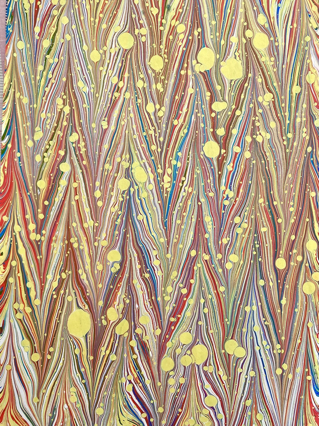 "Candy Coloured" Chevron Marbled Paper