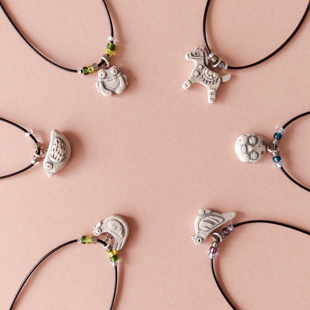 Tiny dutch house charm - handmade - ceramic house pendant - rustic clay house