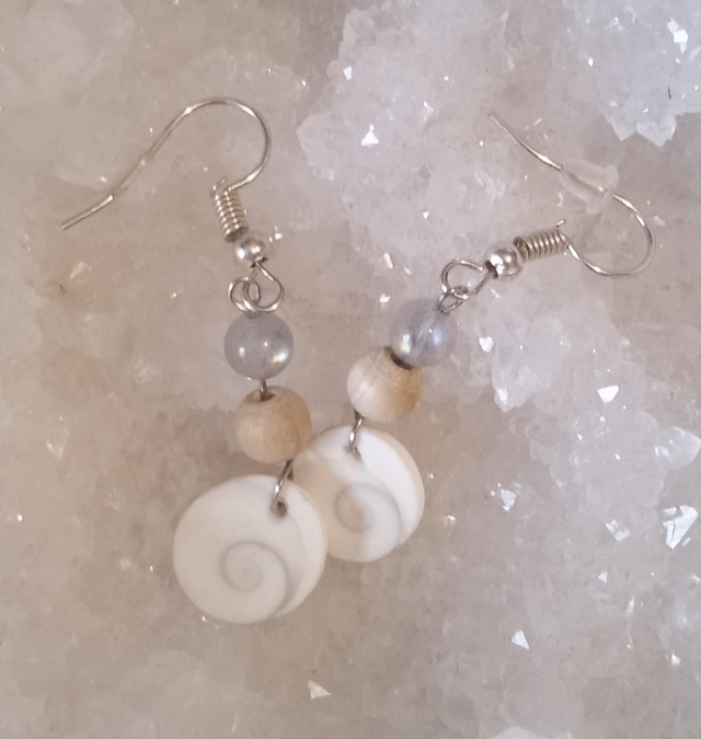 oeil de Sainte Lucie et Labradorite (boucles d'oreilles) 