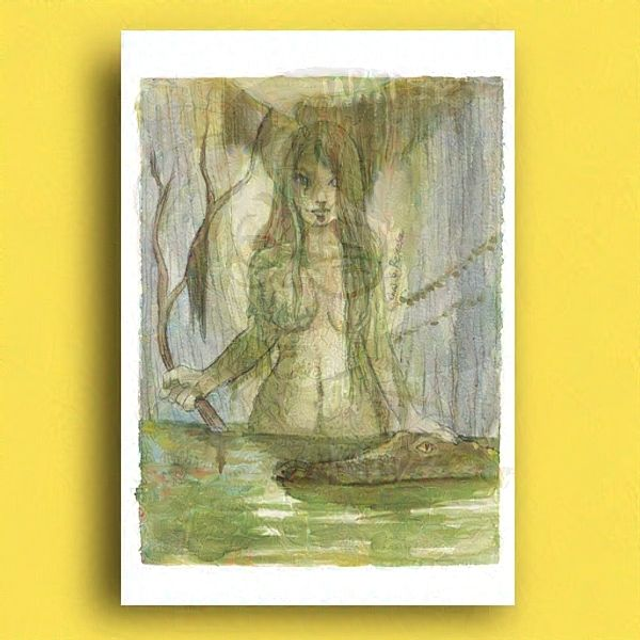 Print Swamp Lady- Watercolor paper