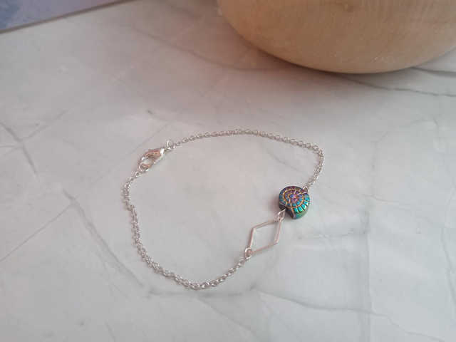 Ammonite hematite bracelet